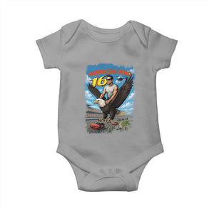 Patriotic Americanana Speed Legend 16 Tribute Baby Onesie American Hero Bald Eagle Speedway Memorial TS02 Sport Gray Print Your Wear