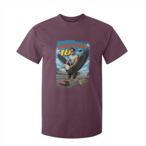 Patriotic Americanana Speed Legend 16 Tribute T Shirt For Kid American Hero Bald Eagle Speedway Memorial TS02 Maroon Print Your Wear