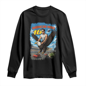 Patriotic Americanana Speed Legend 16 Tribute Long Sleeve Shirt American Hero Bald Eagle Speedway Memorial TS02 Black Print Your Wear