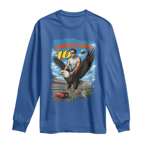 Patriotic Americanana Speed Legend 16 Tribute Long Sleeve Shirt American Hero Bald Eagle Speedway Memorial TS02 Royal Blue Print Your Wear