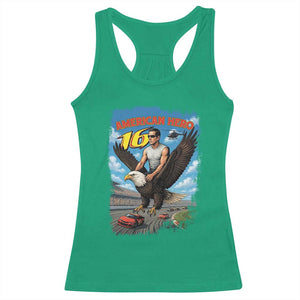Patriotic Americanana Speed Legend 16 Tribute Racerback Tank Top American Hero Bald Eagle Speedway Memorial TS02 Irish Green Print Your Wear