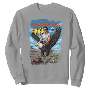 Patriotic Americanana Speed Legend 16 Tribute Sweatshirt American Hero Bald Eagle Speedway Memorial TS02 Sport Gray Print Your Wear