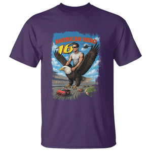 Patriotic Americanana Speed Legend 16 Tribute T Shirt American Hero Bald Eagle Speedway Memorial TS02 Purple Print Your Wear