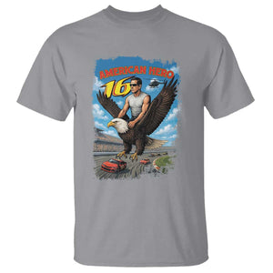 Patriotic Americanana Speed Legend 16 Tribute T Shirt American Hero Bald Eagle Speedway Memorial TS02 Sport Gray Print Your Wear