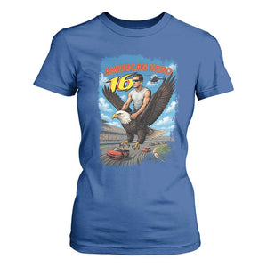 Patriotic Americanana Speed Legend 16 Tribute T Shirt For Women American Hero Bald Eagle Speedway Memorial TS02 Royal Blue Print Your Wear