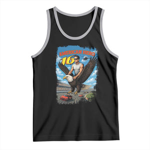 Patriotic Americanana Speed Legend 16 Tribute Tank Top American Hero Bald Eagle Speedway Memorial TS02 Black Athletic Heather Print Your Wear