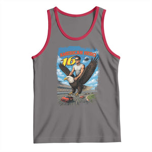 Patriotic Americanana Speed Legend 16 Tribute Tank Top American Hero Bald Eagle Speedway Memorial TS02 Deep Heather Red Print Your Wear