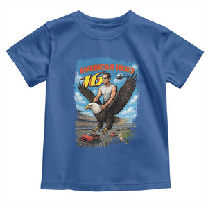 Patriotic Americanana Speed Legend 16 Tribute Toddler T Shirt American Hero Bald Eagle Speedway Memorial TS02 Royal Blue Print Your Wear