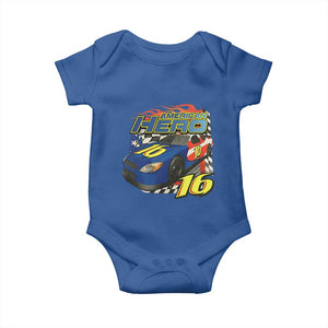 Vintage Americana Speed Legend 16 Tribute Baby Onesie American Hero #16 Stock Car Memorial - Print Your Wear