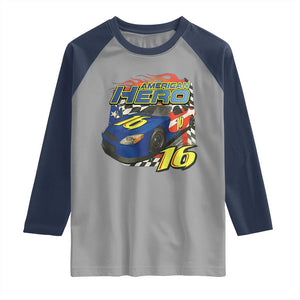 Vintage Americana Speed Legend 16 Tribute Raglan Shirt American Hero #16 Stock Car Memorial - Print Your Wear