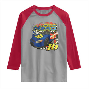 Vintage Americana Speed Legend 16 Tribute Raglan Shirt American Hero #16 Stock Car Memorial - Print Your Wear