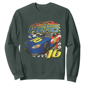 Vintage Americana Speed Legend 16 Tribute Sweatshirt American Hero #16 Stock Car Memorial - Print Your Wear