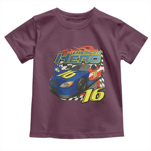 Vintage Americana Speed Legend 16 Tribute Toddler T Shirt American Hero #16 Stock Car Memorial - Print Your Wear