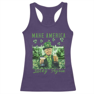 Funny St Patrick's Day Trump Racerback Tank Top Make America Lucky Again TS02 Purple Print Your Wear