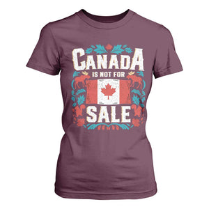 Canada Is Not For Sale T Shirt For Women TS02 Maroon Print Your Wear