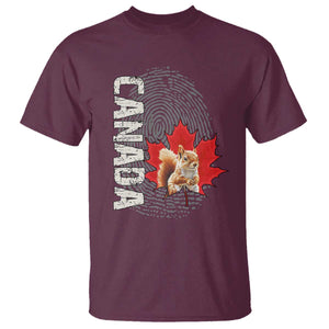 Canada Pride T Shirt Maple Leaf Squirrel Canadian Roots TS02 Maroon Print Your Wear