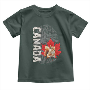 Canada Pride Toddler T Shirt Maple Leaf Squirrel Canadian Roots TS02 Dark Forest Green Print Your Wear