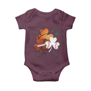 Football Basketball Baseball Shamrock Baby Onesie Happy St Patricks Day Sport Lover TS02 Maroon Print Your Wear