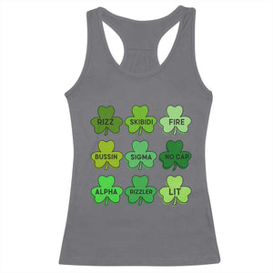 Funny St Patricks Day Skibi Rizz Racerback Tank Top No Cap TS02 Charcoal Print Your Wear