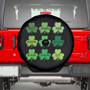 Funny St Patricks Day Skibi Rizz Spare Tire Cover No Cap TS02 Black Print Your Wear