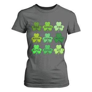 Funny St Patricks Day Skibi Rizz T Shirt For Women No Cap TS02 Dark Heather Print Your Wear