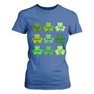 Funny St Patricks Day Skibi Rizz T Shirt For Women No Cap TS02 Royal Blue Print Your Wear