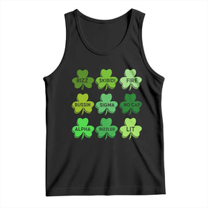 Funny St Patricks Day Skibi Rizz Tank Top No Cap TS02 Black Print Your Wear