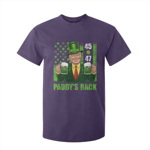 Funny St Patrick's Day Trump T Shirt For Kid Paddy's Back 45 47 President USA Flag TS02 Purple Print Your Wear