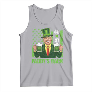 Funny St Patrick's Day Trump Tank Top Paddy's Back 45 47 President USA Flag TS02 Athletic Heather Print Your Wear