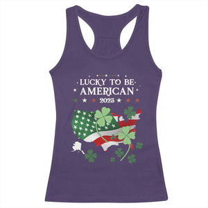 Funny St Patrick's Day Trump Racerback Tank Top Lucky To Be American 2025 TS02 Purple Print Your Wear