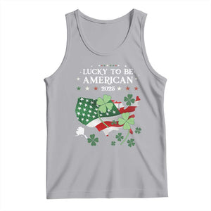 Funny St Patrick's Day Trump Tank Top Lucky To Be American 2025 TS02 Athletic Heather Print Your Wear