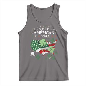 Funny St Patrick's Day Trump Tank Top Lucky To Be American 2025 TS02 Deep Heather Print Your Wear