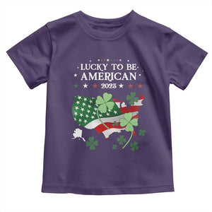 Funny St Patrick's Day Trump Toddler T Shirt Lucky To Be American 2025 TS02 Purple Print Your Wear
