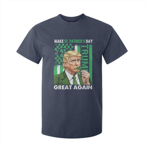 Funny Trump Make St Patrick's Day Great Again T Shirt For Kid Green American Flag TS02 Navy Print Your Wear