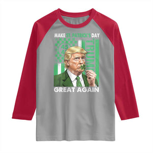 Funny Trump Make St Patrick's Day Great Again Raglan Shirt Green American Flag TS02 Sport Gray Red Print Your Wear