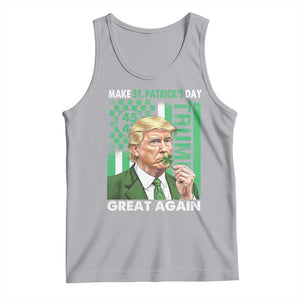 Funny Trump Make St Patrick's Day Great Again Tank Top Green American Flag TS02 Athletic Heather Print Your Wear