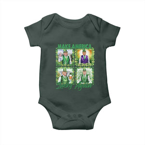 Funny St Patrick's Day Trump Baby Onesie Make America Lucky Again Shamrock Retro TS02 Print Your Wear