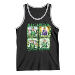 Funny St Patrick's Day Trump Tank Top Make America Lucky Again Shamrock Retro TS02 Black Athletic Heather Print Your Wear