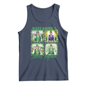 Funny St Patrick's Day Trump Tank Top Make America Lucky Again Shamrock Retro TS02 Navy Print Your Wear
