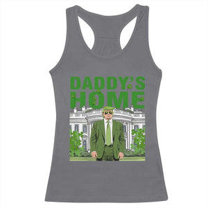 Funny St Patrick's Day Trump Racerback Tank Top Daddy's Home White House TS02 Charcoal Print Your Wear