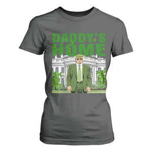 Funny St Patrick's Day Trump T Shirt For Women Daddy's Home White House TS02 Dark Heather Print Your Wear