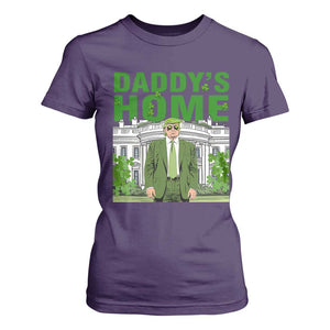 Funny St Patrick's Day Trump T Shirt For Women Daddy's Home White House TS02 Purple Print Your Wear