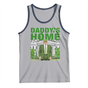 Funny St Patrick's Day Trump Tank Top Daddy's Home White House TS02 Athletic Heather Navy Print Your Wear