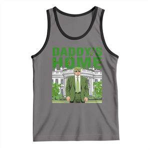 Funny St Patrick's Day Trump Tank Top Daddy's Home White House TS02 Deep Heather Black Print Your Wear