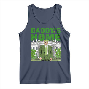 Funny St Patrick's Day Trump Tank Top Daddy's Home White House TS02 Navy Print Your Wear