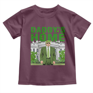 Funny St Patrick's Day Trump Toddler T Shirt Daddy's Home White House TS02 Maroon Print Your Wear