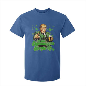 Funny St Patrick's Day Trump T Shirt For Kid Let The Shenanigans Begin TS02 Royal Blue Print Your Wear