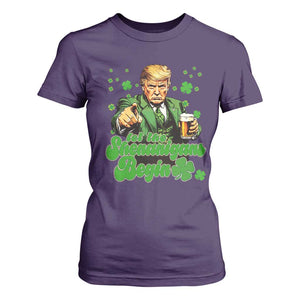 Funny St Patrick's Day Trump T Shirt For Women Let The Shenanigans Begin TS02 Purple Print Your Wear