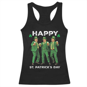 Funny St Patrick's Day Trump Racerback Tank Top Dancing Saint Patrick TS02 Black Print Your Wear