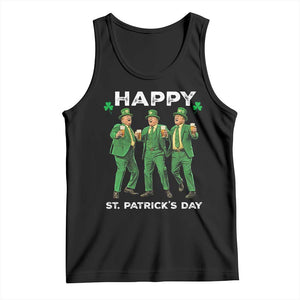 Funny St Patrick's Day Trump Tank Top Dancing Saint Patrick TS02 Black Print Your Wear